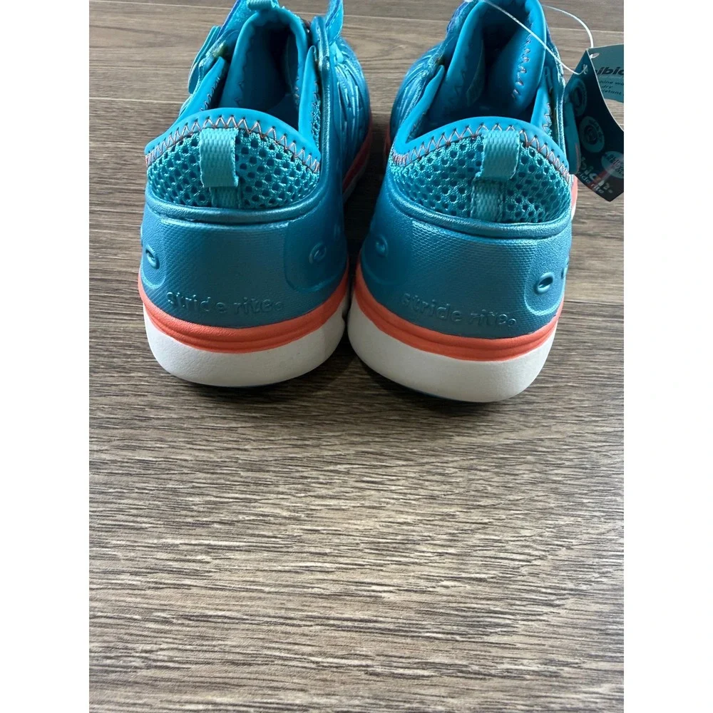 Stride Rite Phibian Kids Teal Orange Water Shoes Sneaker Sandal Machine Washable